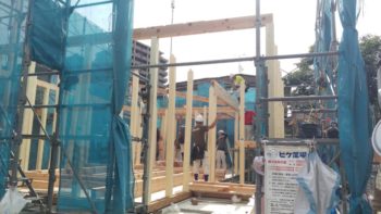 広島の建築設計事務所　かんくう建築デザインの古市の家の棟上げ２